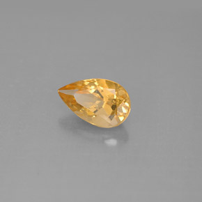 Citrino amarelo natural 0,75ct, formato de pêra, VS