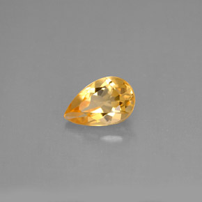 Citrino amarelo natural 0,84ct, formato de pêra, VS