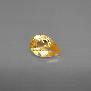 Citrino amarelo natural 0,61ct, formato de pêra, VVS-VS