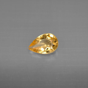 Citrino amarelo natural 0,61ct, formato de pêra, VVS-VS