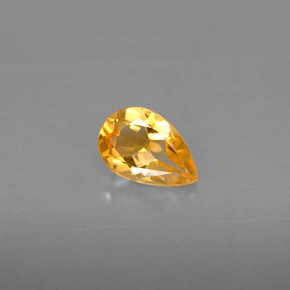 Citrino amarelo natural 0,70ct, formato de pêra, VVS-VS