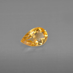 Citrino amarelo natural 0,70ct, formato de pêra, VVS-VS