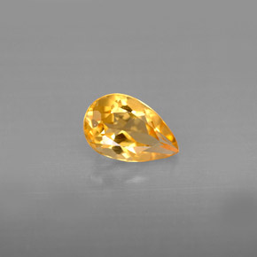 Citrino amarelo natural 0,73ct, formato de pêra, VVS-VS