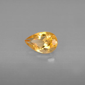 Citrino amarelo natural 0,73ct, formato de pêra, VVS-VS