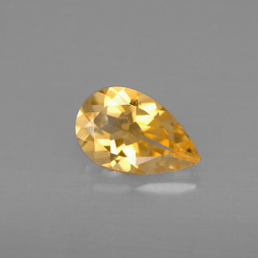 Citrino Amarelo Dourado Natural 0.72ct, Formato de pêra, VVS-VS