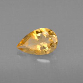 Citrino Amarelo Dourado Natural 0.72ct, Formato de pêra, VVS-VS
