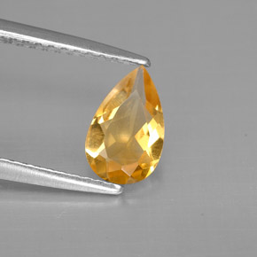 Citrino amarelo natural 0,69ct, formato de pêra, VVS-VS