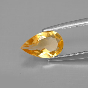 Citrino amarelo natural 0,69ct, formato de pêra, VVS-VS