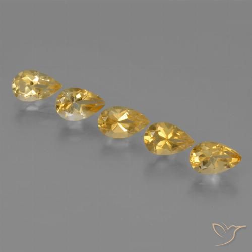 3.92ctw Natural Dourado claro Citrino, Formato de pêra, VVS-VS