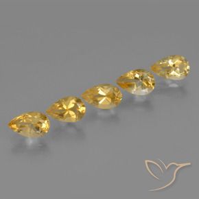 Pedras preciosas de Citrino Dourado claro natural de 3.92 ct, Formato de pêra, VVS-VS