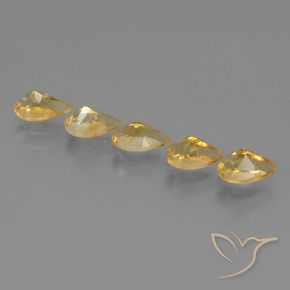 Pedras preciosas de Citrino Dourado claro natural de 3.92 ct, Formato de pêra, VVS-VS
