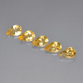 Pedras preciosas de citrino amarelo natural de 3,55 ct, formato de pêra, VVS-VS