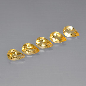 Pedras preciosas de citrino amarelo natural de 3,55 ct, formato de pêra, VVS-VS