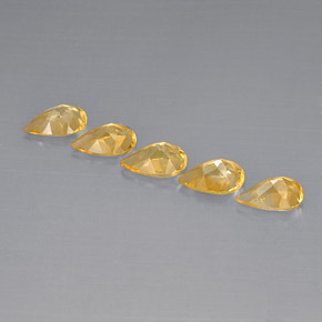 Pedras preciosas de citrino amarelo natural de 3,55 ct, formato de pêra, VVS-VS
