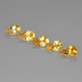 Pedras preciosas de citrino amarelo natural de 3,95 ct, formato de pêra, VVS-VS