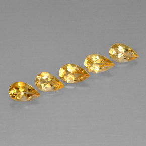 Pedras preciosas de citrino amarelo natural de 3,95 ct, formato de pêra, VVS-VS