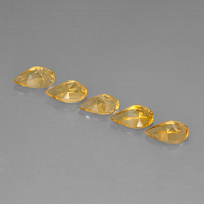 Pedras preciosas de citrino amarelo natural de 3,95 ct, formato de pêra, VVS-VS
