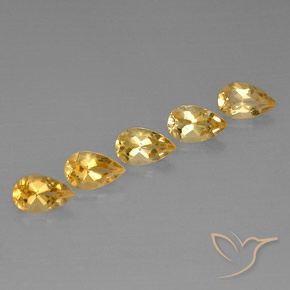 4.17ctw Natural Dourado Citrino, Formato de pêra, VVS-VS