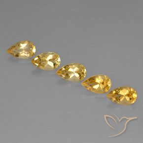 Pedras preciosas de Citrino Dourado natural de 4.17 ct, Formato de pêra, VVS-VS