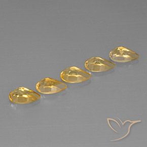 Pedras preciosas de Citrino Dourado natural de 4.17 ct, Formato de pêra, VVS-VS