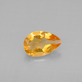 Citrino amarelo natural 0,67ct, formato de pêra, VS