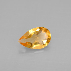 Citrino amarelo natural 0,67ct, formato de pêra, VS