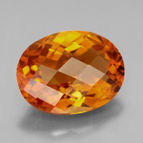 Citrino laranja natural 5,44ct, corte oval, VVS