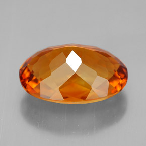 Citrino laranja natural 5,44ct, corte oval, VVS