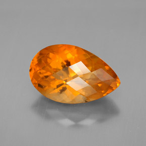 Citrino laranja natural 4,18ct, formato de pêra, VVS