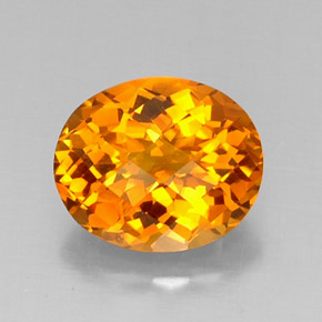 Citrino Amarelo alaranjado Natural 5.00ct, Corte Oval, VVS-VS