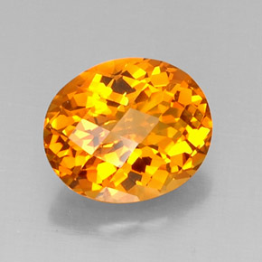 Citrino Amarelo alaranjado Natural 5.00ct, Corte Oval, VVS-VS