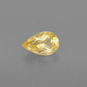 Citrino amarelo natural 0,80ct, formato de pêra, VVS