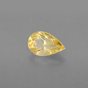 Citrino amarelo natural 0,80ct, formato de pêra, VVS