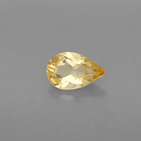 Citrino amarelo natural 0,73ct, formato de pêra, VVS