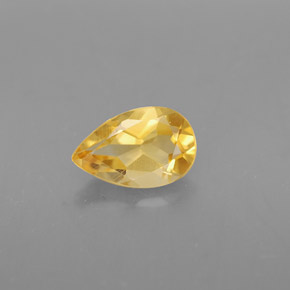 Citrino amarelo natural 0,73ct, formato de pêra, VVS