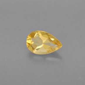 Citrino amarelo natural 0,73ct, formato de pêra, VVS