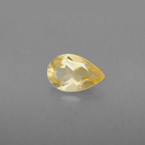 Citrino amarelo natural 0,58ct, formato de pêra, VVS