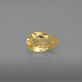 Citrino amarelo natural 0,72ct, formato de pêra, VVS