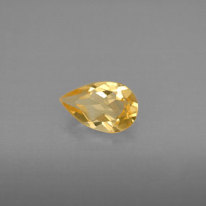 Citrino amarelo natural 0,72ct, formato de pêra, VVS