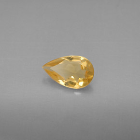 Citrino amarelo natural 0,66ct, formato de pêra, VVS