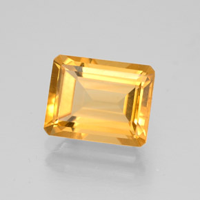 Citrino amarelo natural 1,97ct, corte esmeralda, VVS