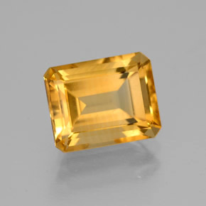 Citrino amarelo natural 2,26ct, corte esmeralda, VVS-VS