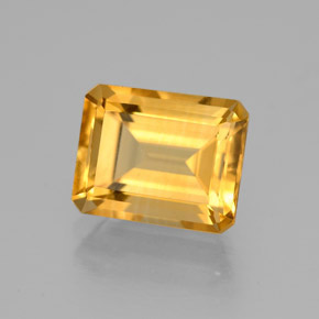 Citrino amarelo natural 2,26ct, corte esmeralda, VVS-VS