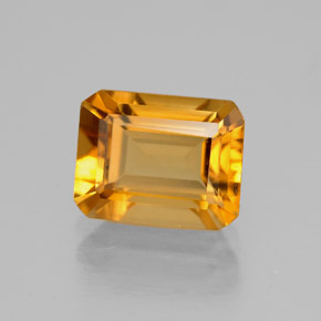Citrino amarelo natural 2,11ct, corte esmeralda, VVS-VS