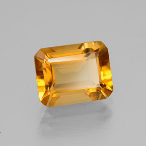 Citrino amarelo natural 2,11ct, corte esmeralda, VVS-VS