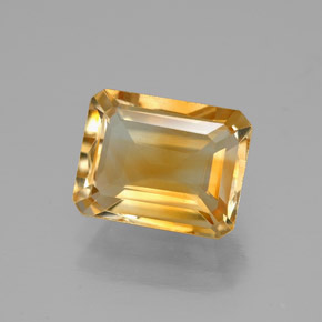 Citrino amarelo natural 2,23ct, corte esmeralda, VVS