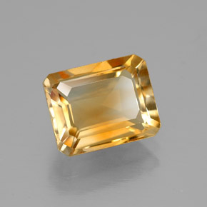 Citrino amarelo natural 2,23ct, corte esmeralda, VVS