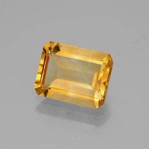 Citrino amarelo natural 1,77ct, corte esmeralda, VVS