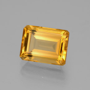 Citrino amarelo natural 2,20ct, corte esmeralda, VVS