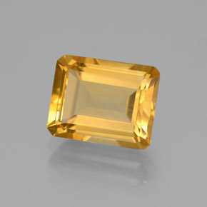 Citrino amarelo natural 2,03ct, corte esmeralda, VVS